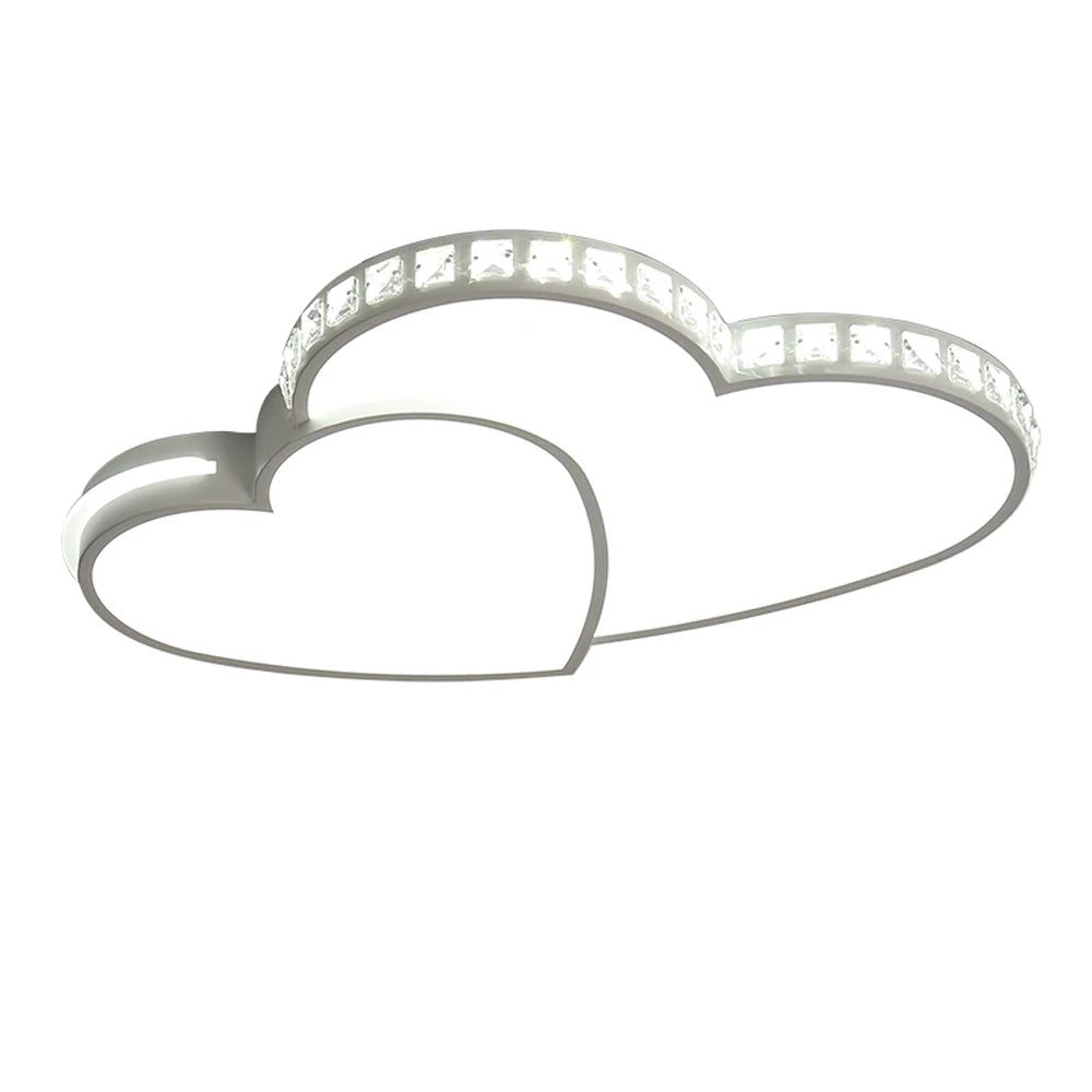 Heart Shaped Crystal LED Ceiling Light Flush Mount Lamp