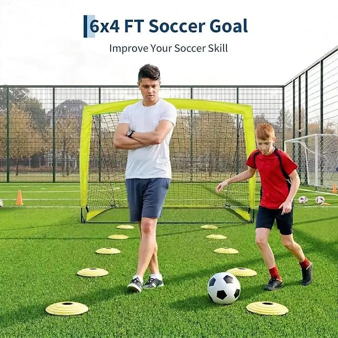 Soccer Goal 2 Pack,Kids Soccer Goals Set for Backyard, Soccer Goal for Youth Players Practice, with Soccer Ball,Ground Stakes