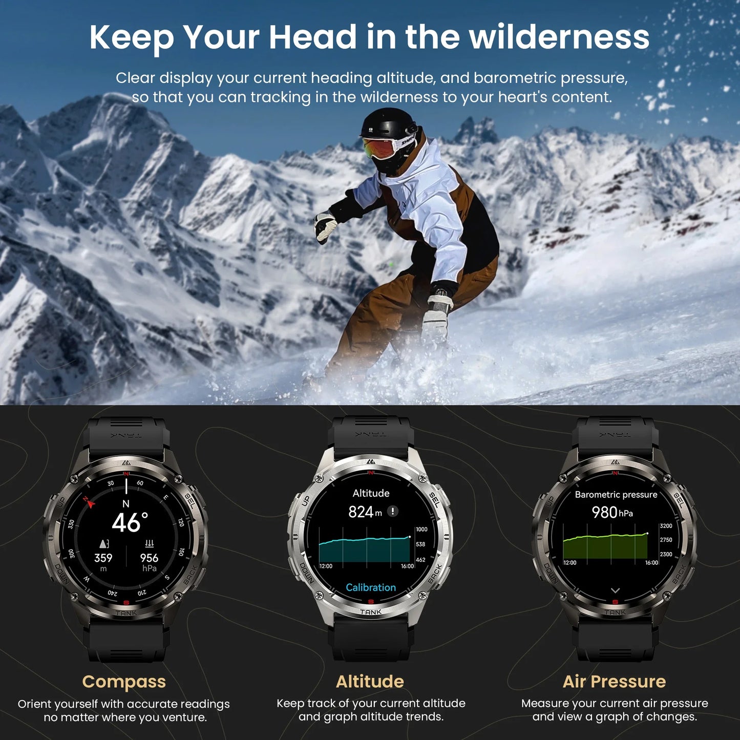 KOSPET Tank T3 Ultra 2 GPS Smartwatch Bluetooth Calling