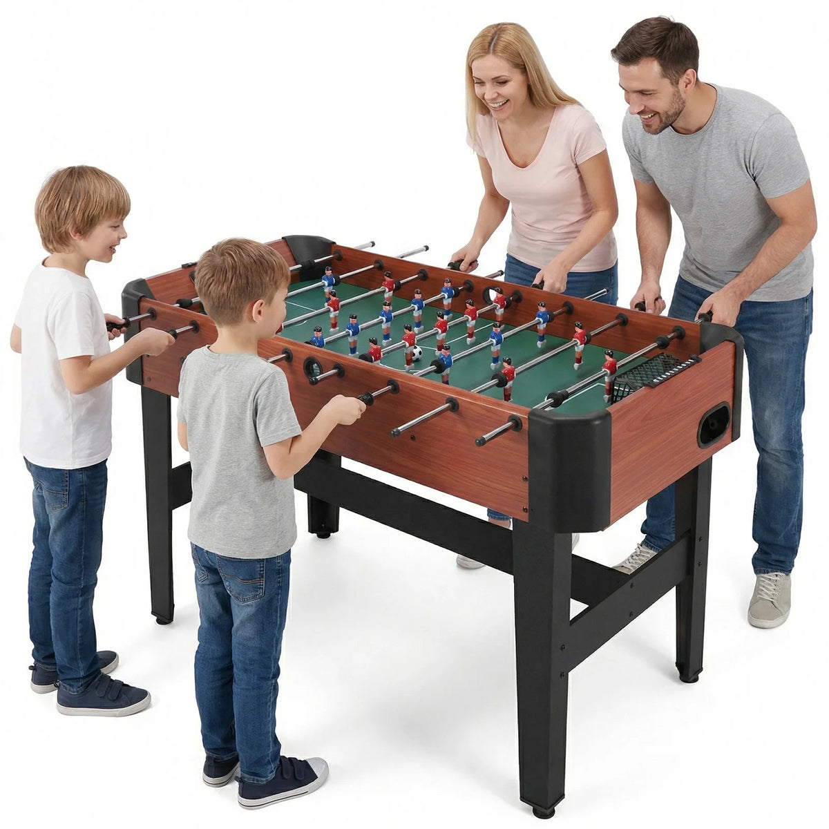 47 Inch Arcade Soccer Set with Score Keeper Indoor Foos Ball Table with Counterbalanced & Uniformed Men for Adults & Families