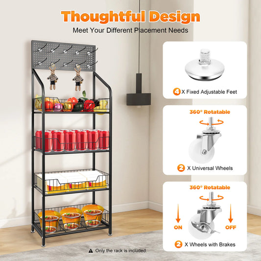 Bymaocar 4 Tier Retail Display Rack With Wheels