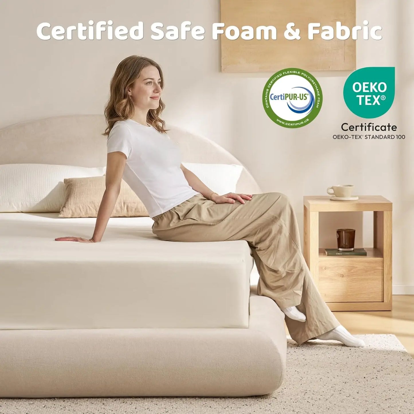 Arched Velvet King Platform Bed Frame, Cushioned Headboard, Foam Base, No Box Spring, Low Profile, Bedroom Furniture, Customized