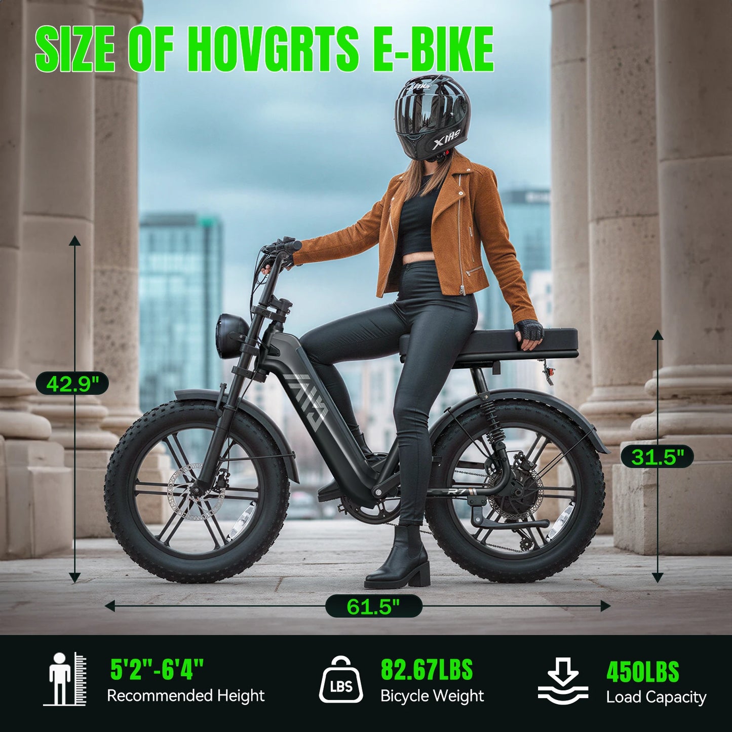 TST 1500W Electric Fat Tire Bike 60 Mile Range