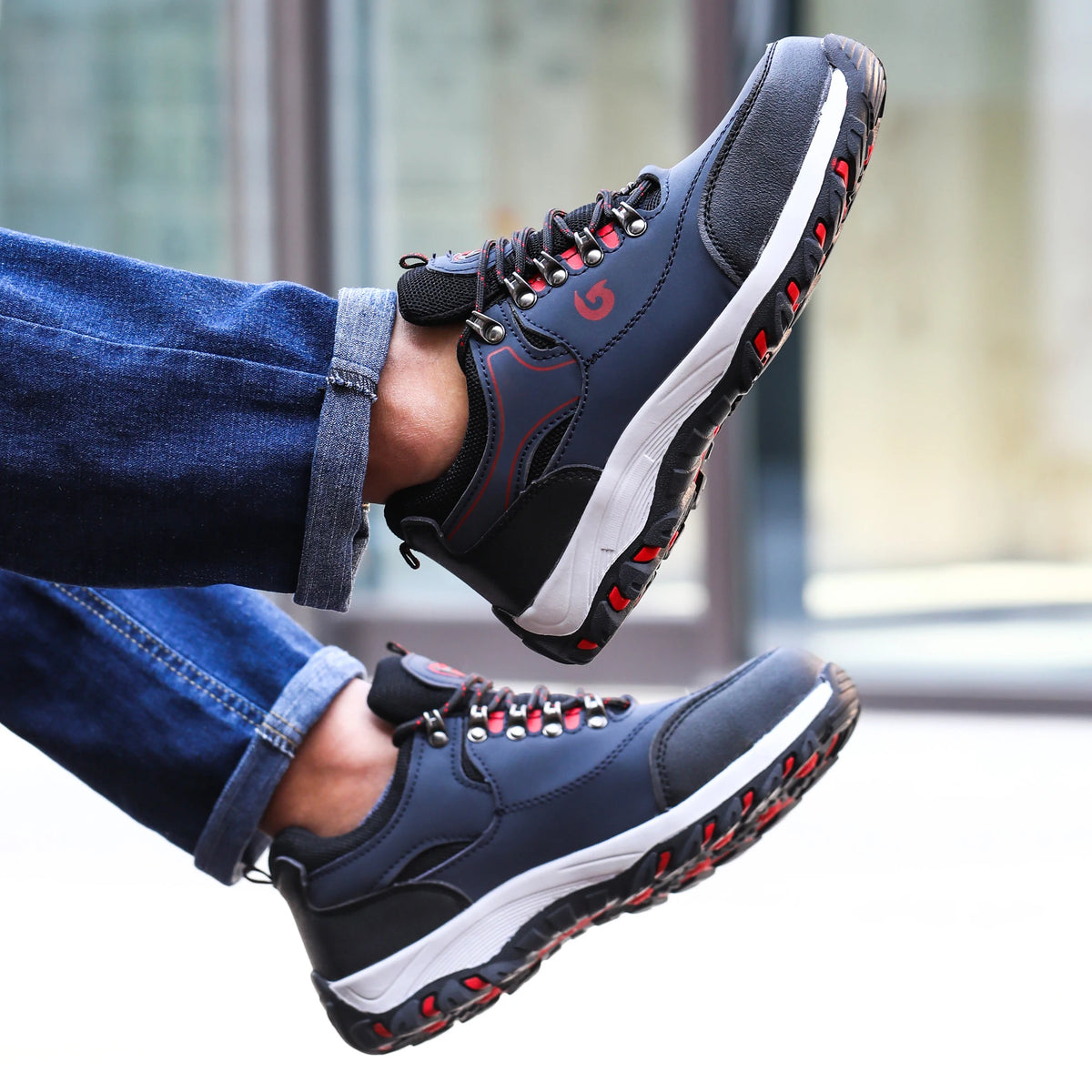 Steel Toe Anti-Smash Puncture Proof Men's Rotary Buckle Industrial Protective Work Sneakers