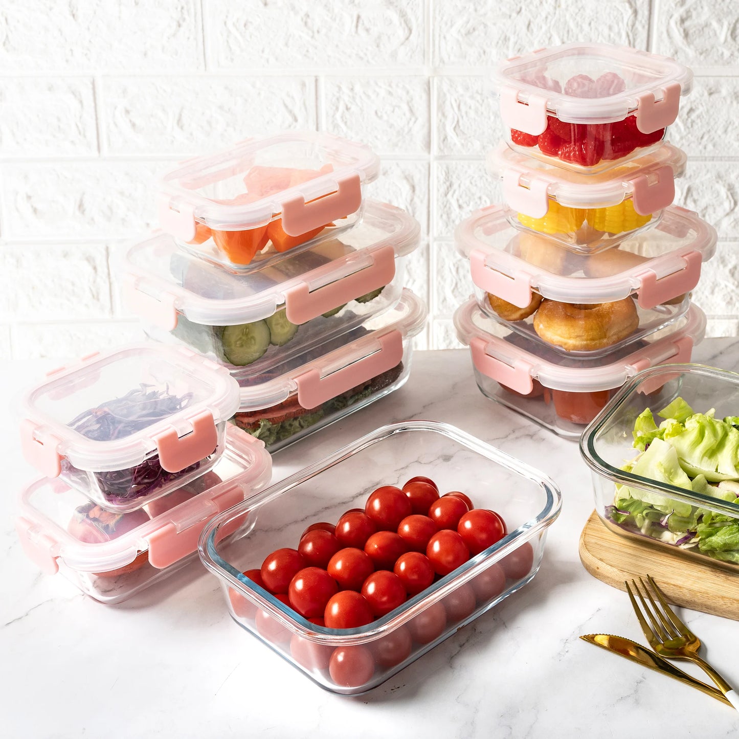 Glass Storage Containers Set, Leakproof Airtight