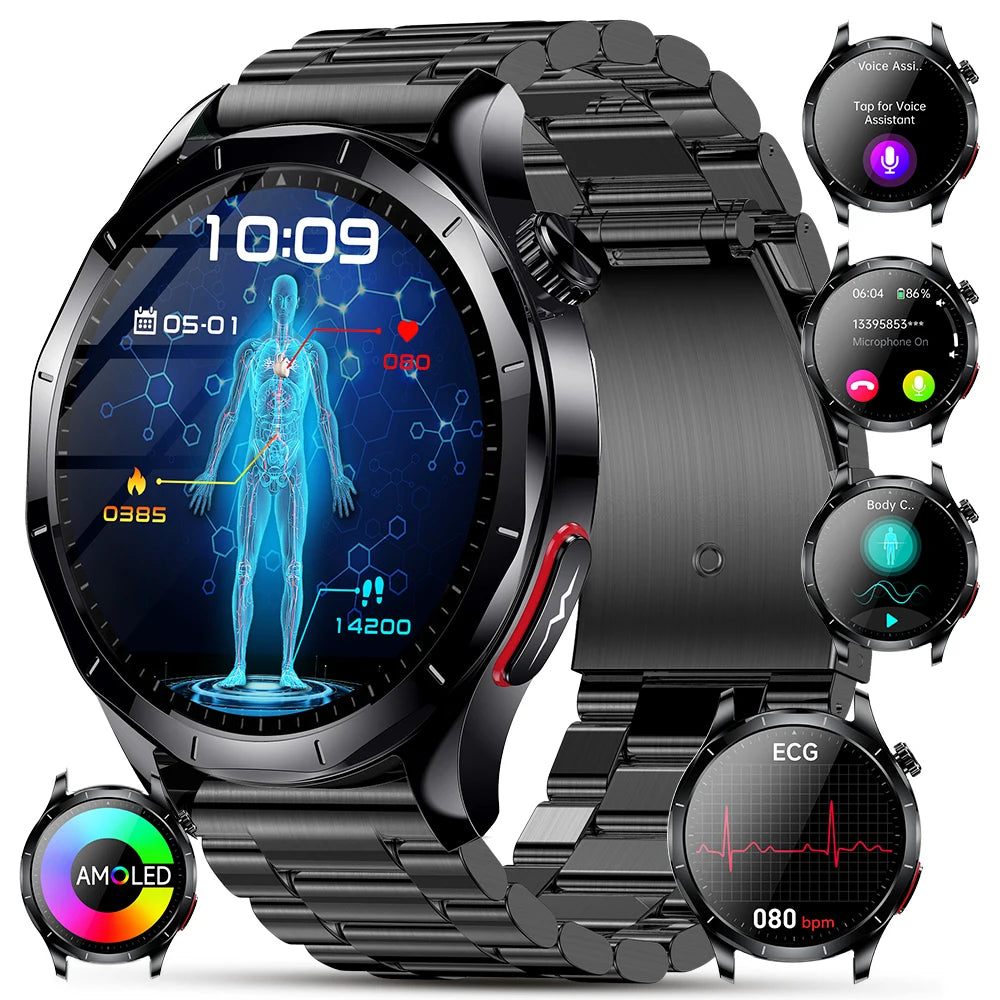 Marsyu AI-GPT Health Smart Watch ECG PPG Body Fat BP
