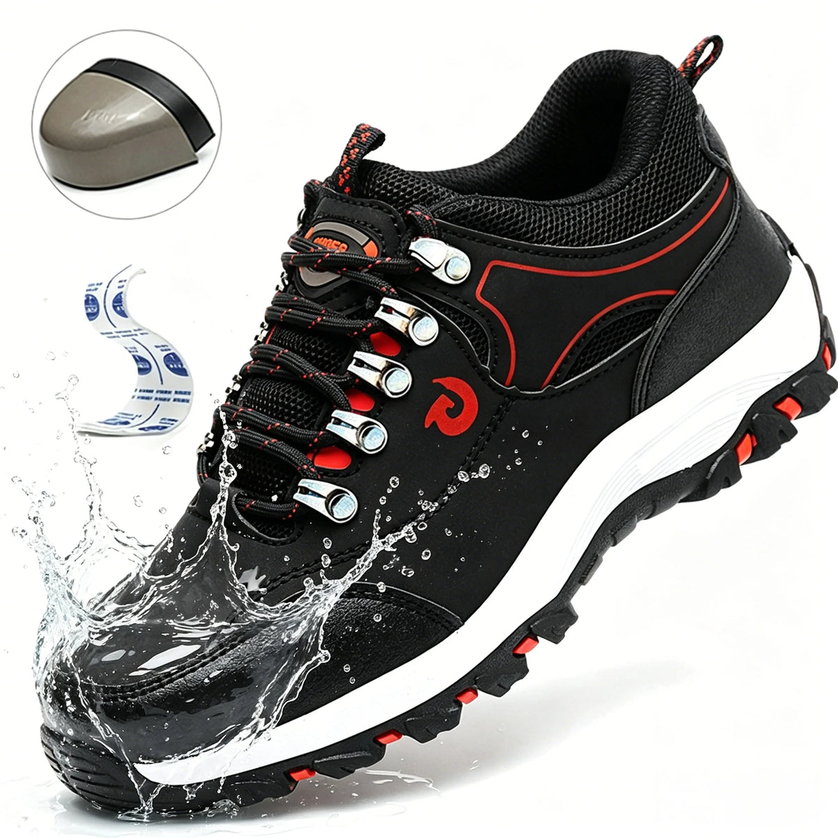 Manlegu Men Breathable Steel Toe Work Boots
