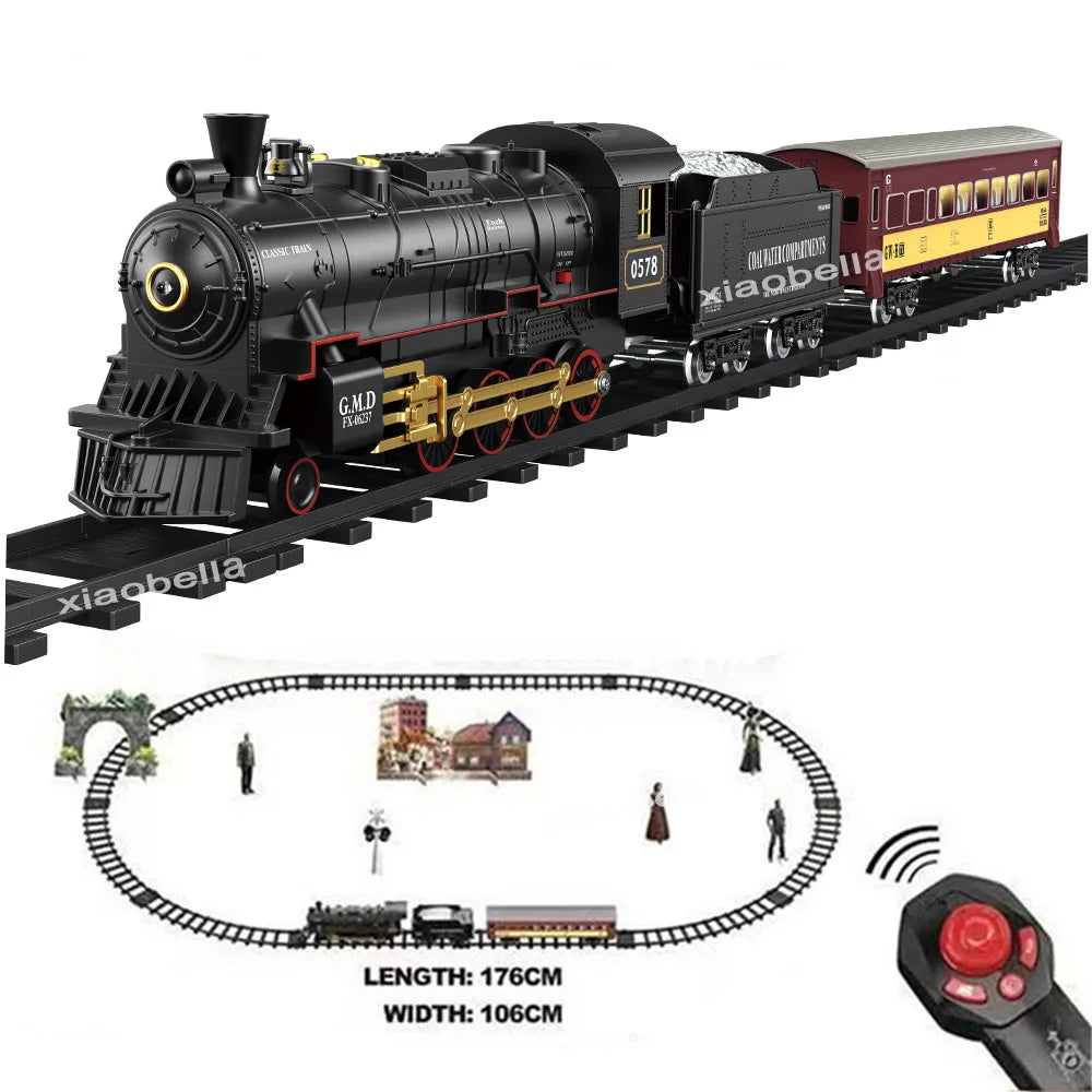Xiaobella Remote Control Retro Steam Train Toy