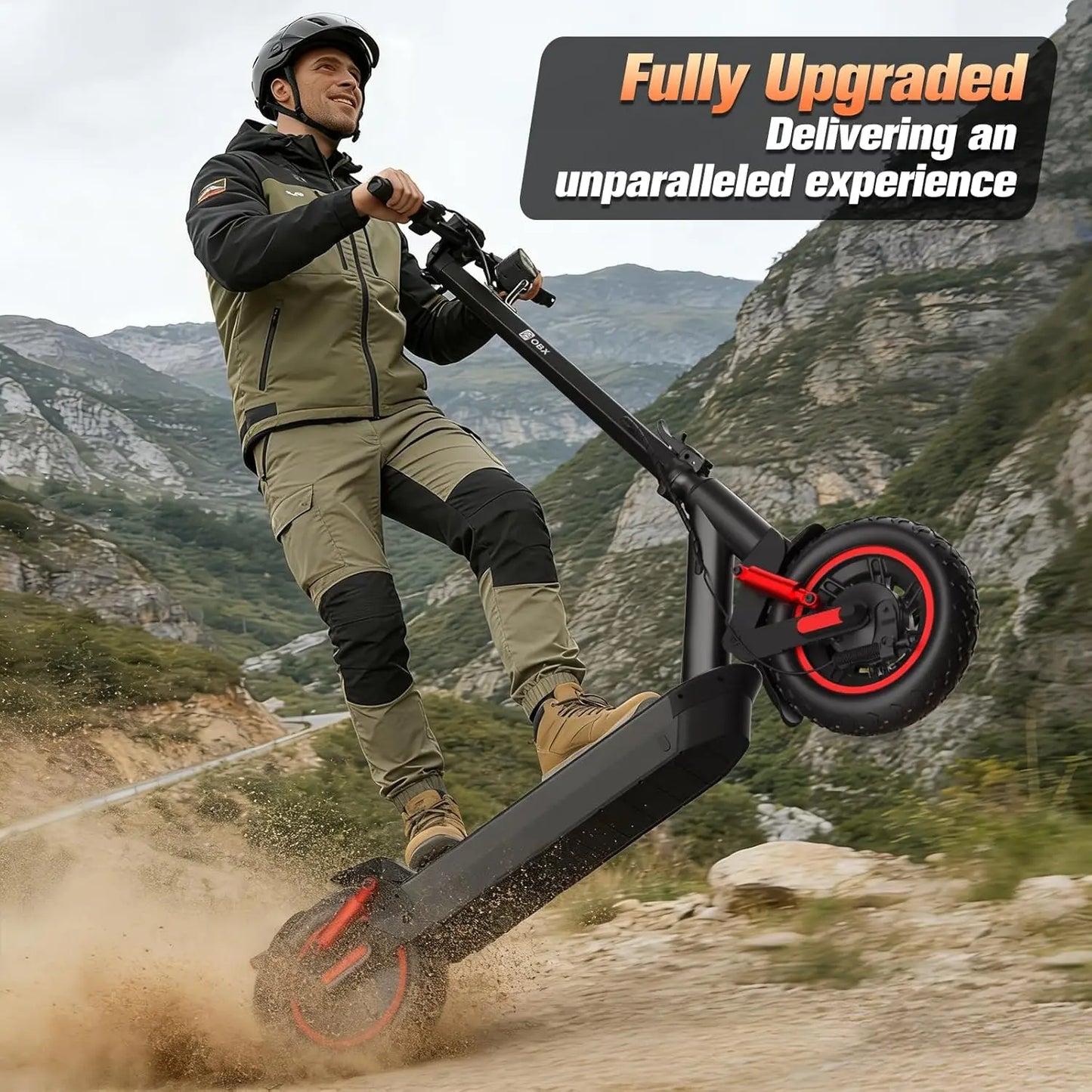 OBX 1200W Off-Road Electric Scooter 48V 30Mph Dual Suspension