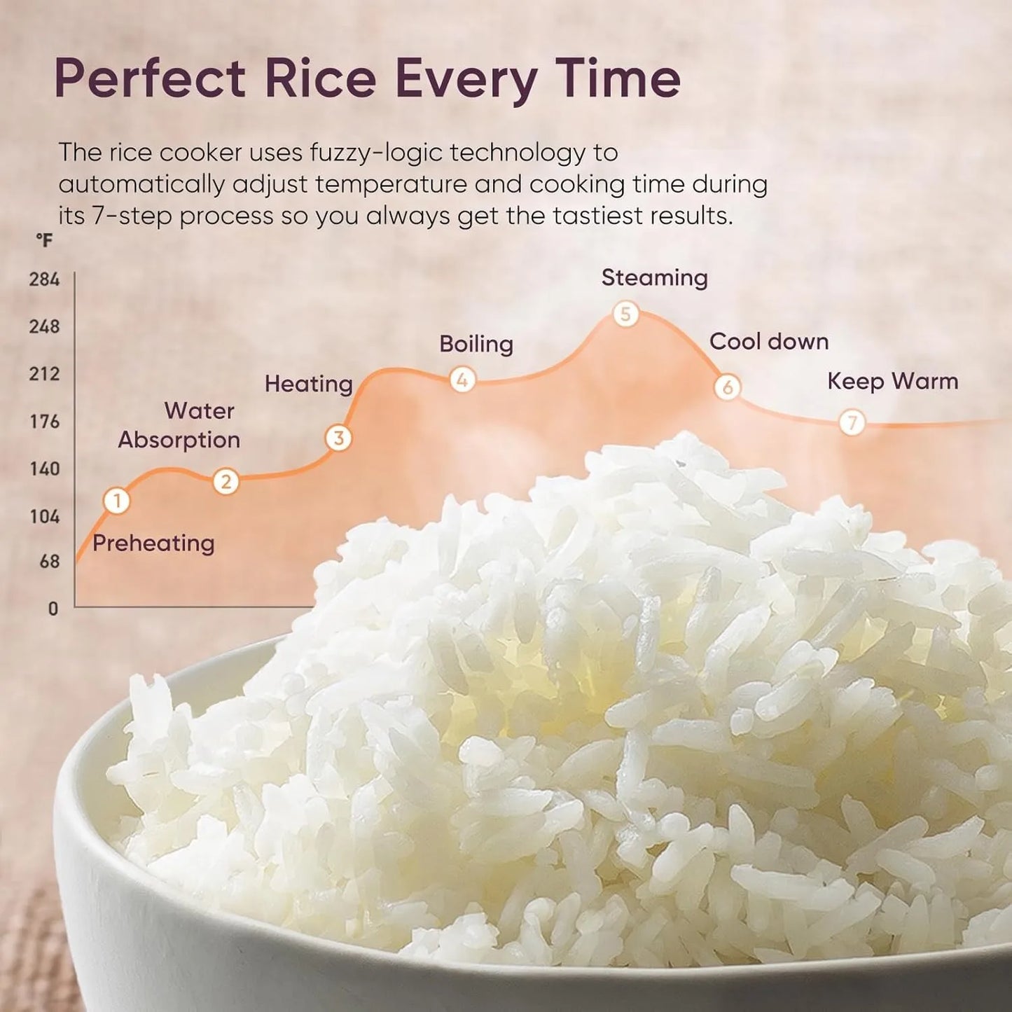10 Cup Rice Cooker 24h Keep Warm Non-stick Ceramic Pot 18 Functions Rice Maker