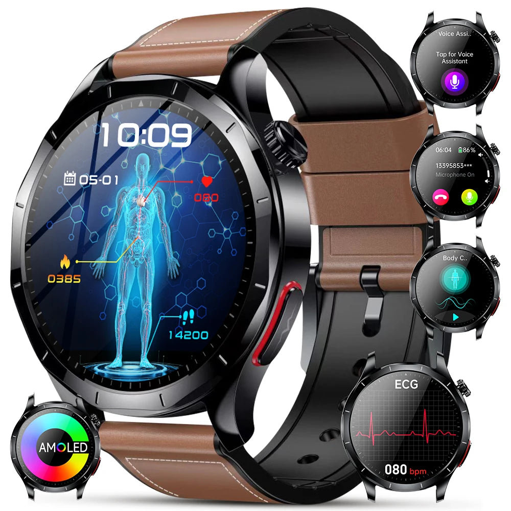 Marsyu AI-GPT Health Smart Watch ECG PPG Body Fat BP