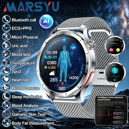 Marsyu AI-GPT Health Smart Watch ECG PPG Body Fat BP