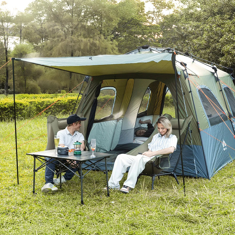 Night Cat 8 Persons Camping Tent: Large Waterproof Instant Cabin Hot Tent with Canopy and Stove Jack for Family Glamping Camping Hiking Picnic