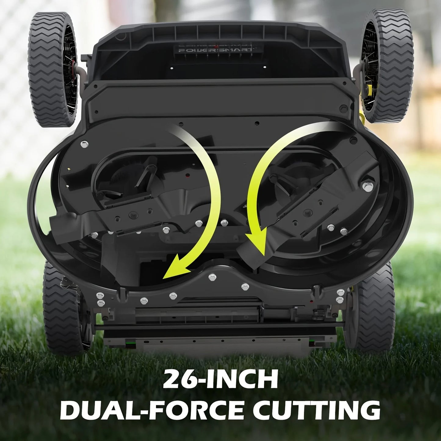 PowerSmart 80V 26" Self-Propelled Lawn Mower, Dual-Force Cutting Cordless Lawn Mower with 6.0Ah Battery & Charger