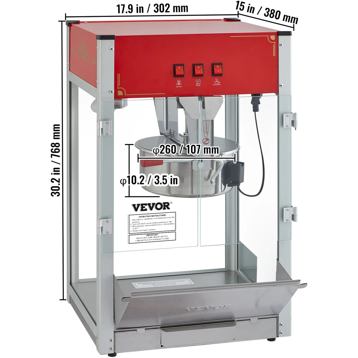 SucceBuy Electric Countertop Popcorn Popper