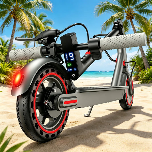 Foldable E Scooter With 8.5 Inch Solid Tires LED Display