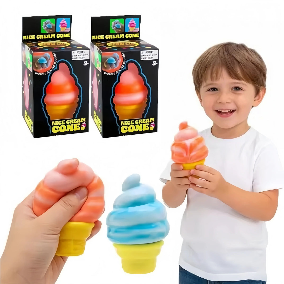 New Ice-Cream Sensory Toys Stress Relieving Blocks Pinching Relieving Puzzle Solving Venting Children Souvenir, Fun Christmas Gift, Party Favors Gifts, Prizes for Students