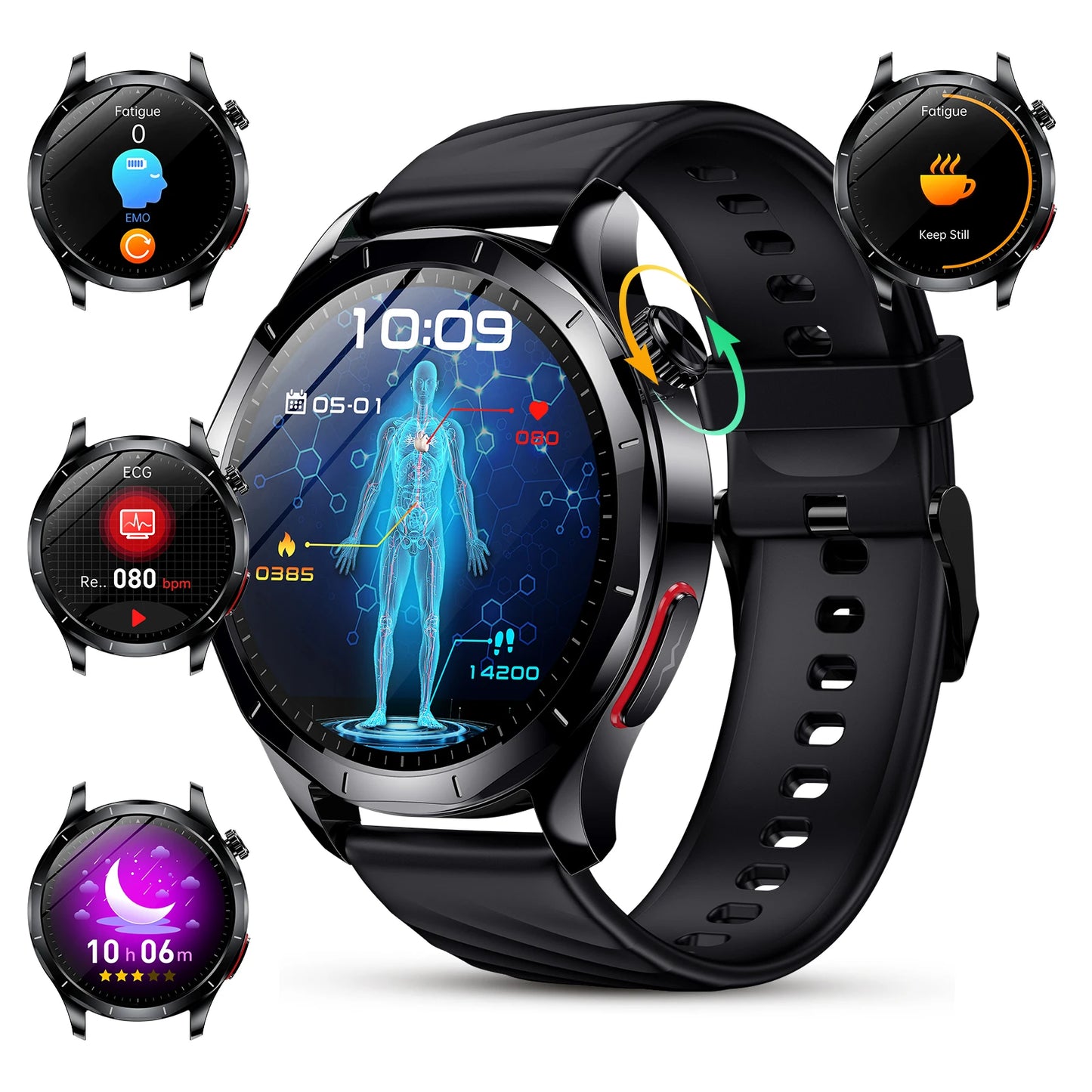 Marsyu AI-GPT Health Smart Watch ECG PPG Body Fat BP