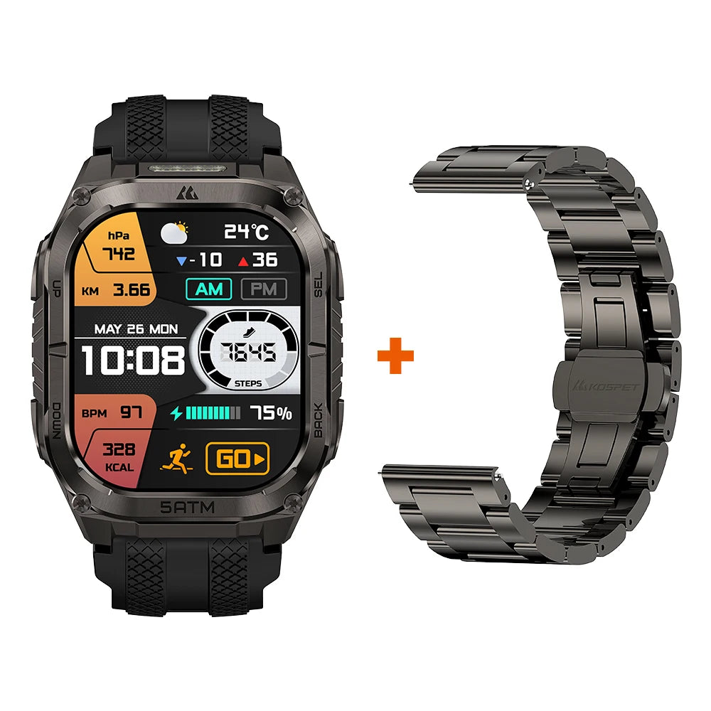 Kospe Tank M4C Rugged GPS Smartwatch With Flashlight