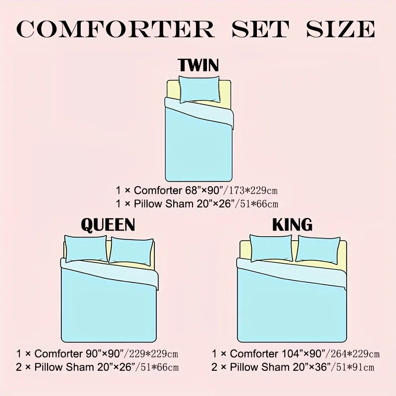 2/3pcs Luxury Comforter Set, Blue Checkered Floral Design, Lightweight Quilt Set For All Seasons, Super Soft Bedding Set For Deep Sleep, Includes 1 Comforter And 1 Or 2 Pillowcases, Bed In A Bag, Machine Washable, Perfect Gif