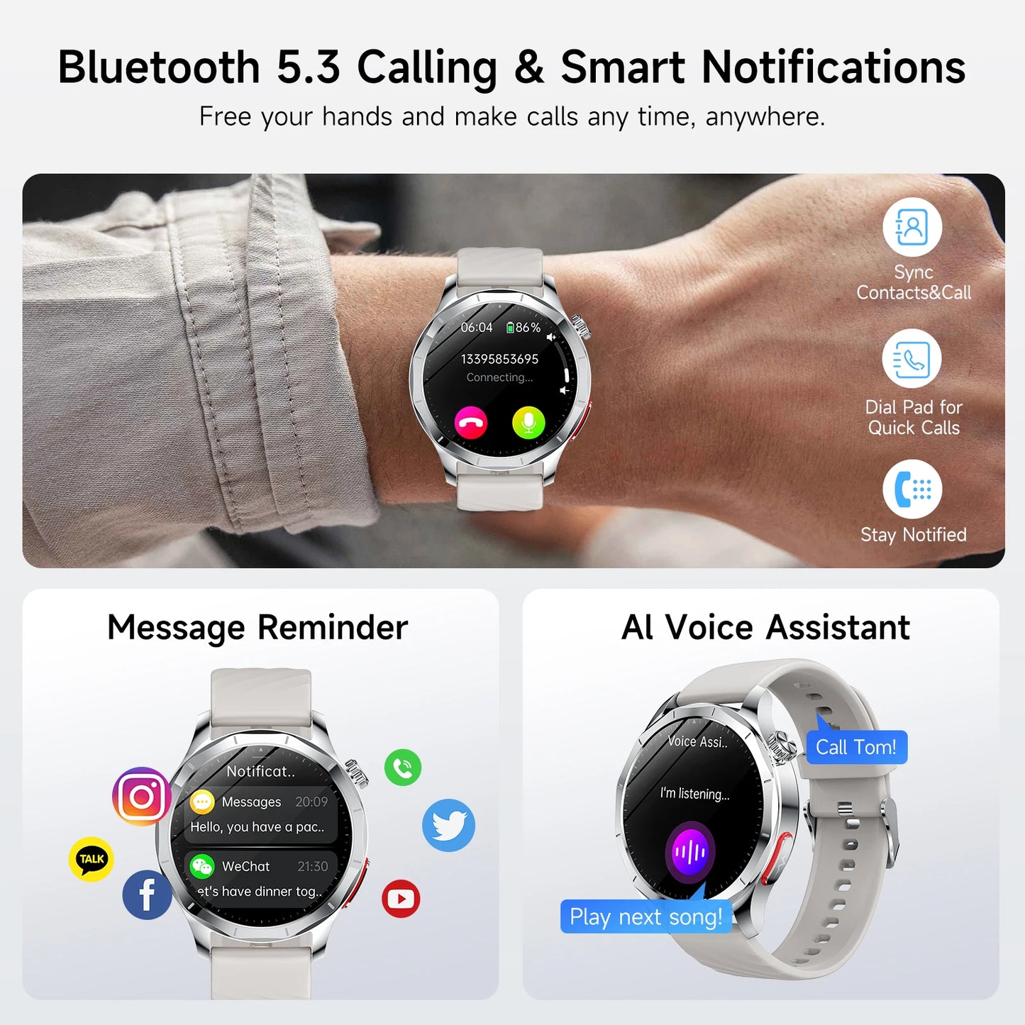 Marsyu AI-GPT Health Smart Watch ECG PPG Body Fat BP