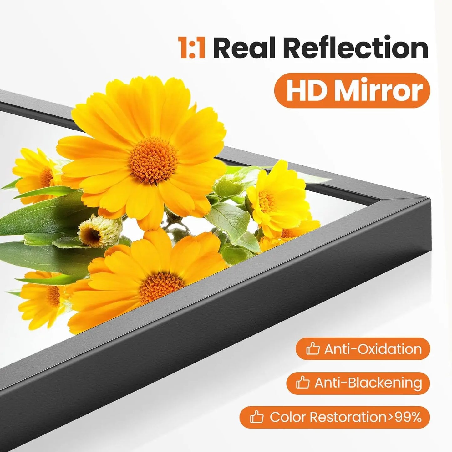 24'x36' Arched Black Bathroom Mirrors for Wall | Bathroom Mirrors for Over Sink, Metal Framed with HD Shatter-Proof Glass for En