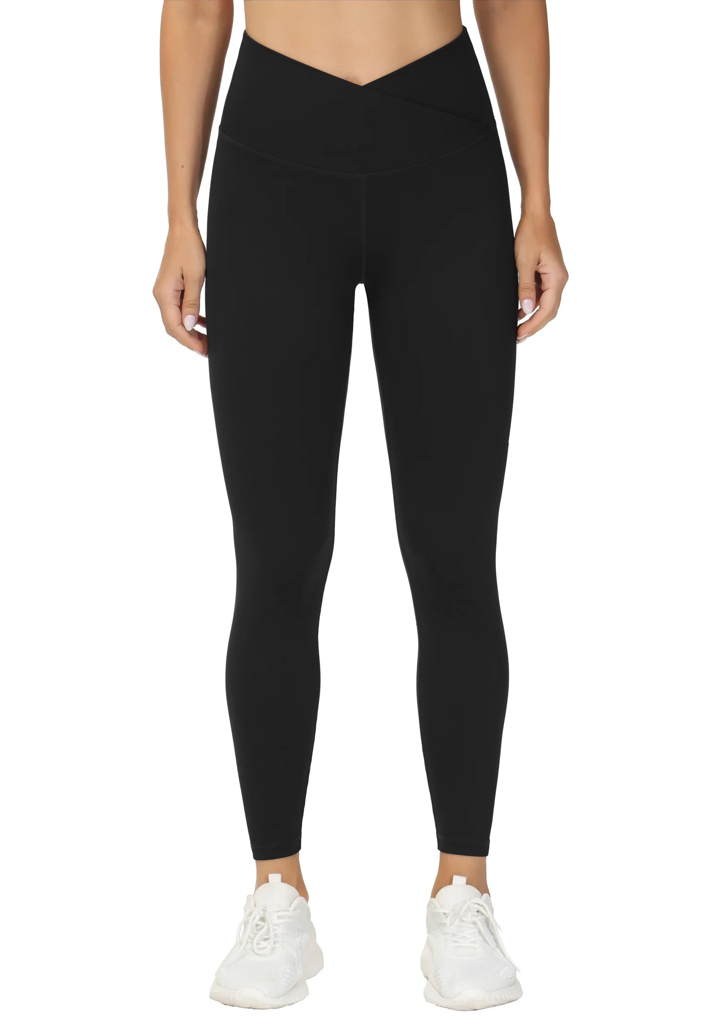 THE GYM PEOPLE Women‘’s V Cross Waist Yoga Leggings with High Waisted Tummy Control