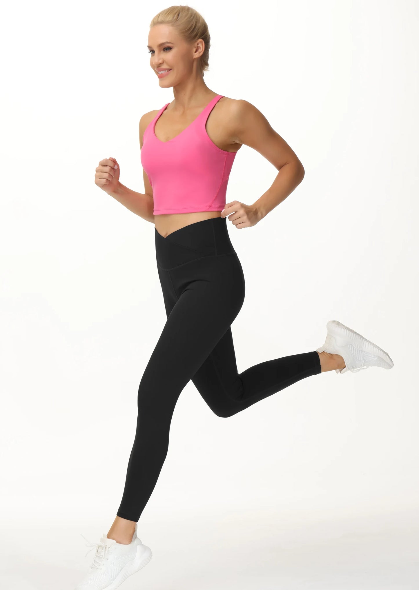 THE GYM PEOPLE Women‘’s V Cross Waist Yoga Leggings with High Waisted Tummy Control