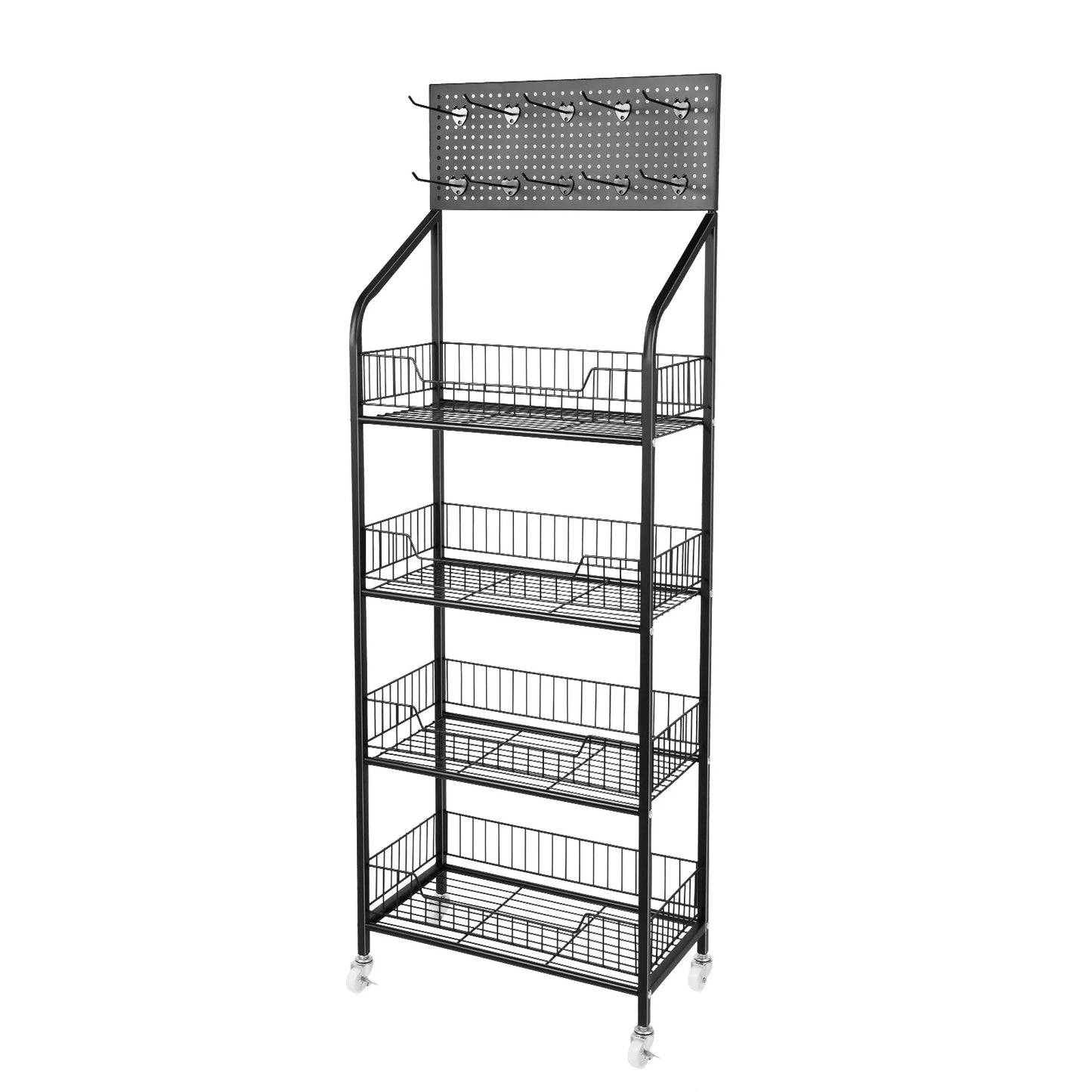 Bymaocar 4 Tier Retail Display Rack With Wheels