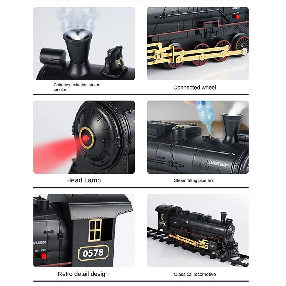Xiaobella Remote Control Retro Steam Train Toy