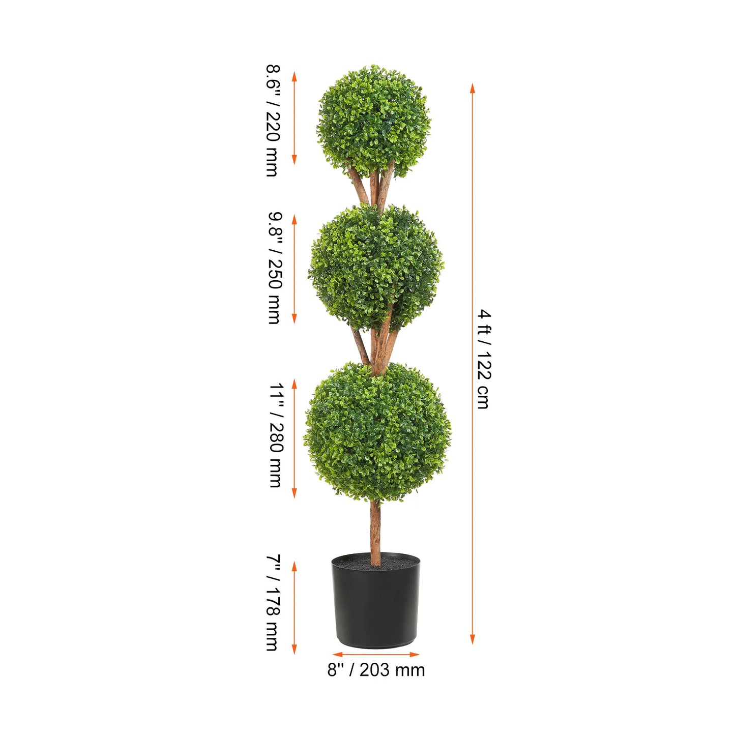 SucceBuy Artificial Boxwood Spiral Topiary Tower Plant
