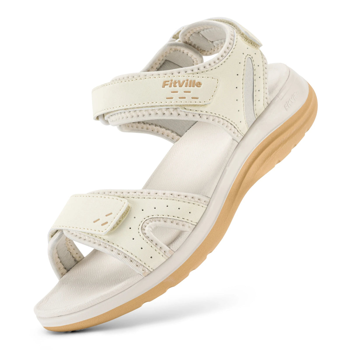 FitVille Womens Adjustable Arch Support Open Toe Sandals
