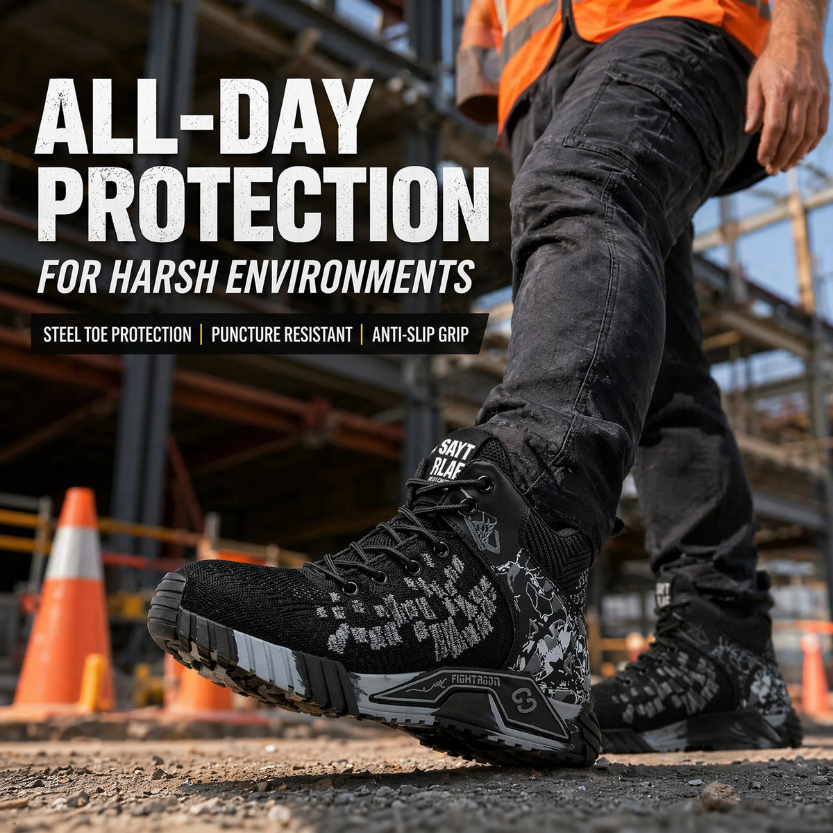 Mens Steel Toe Stab Resistant Work Boots