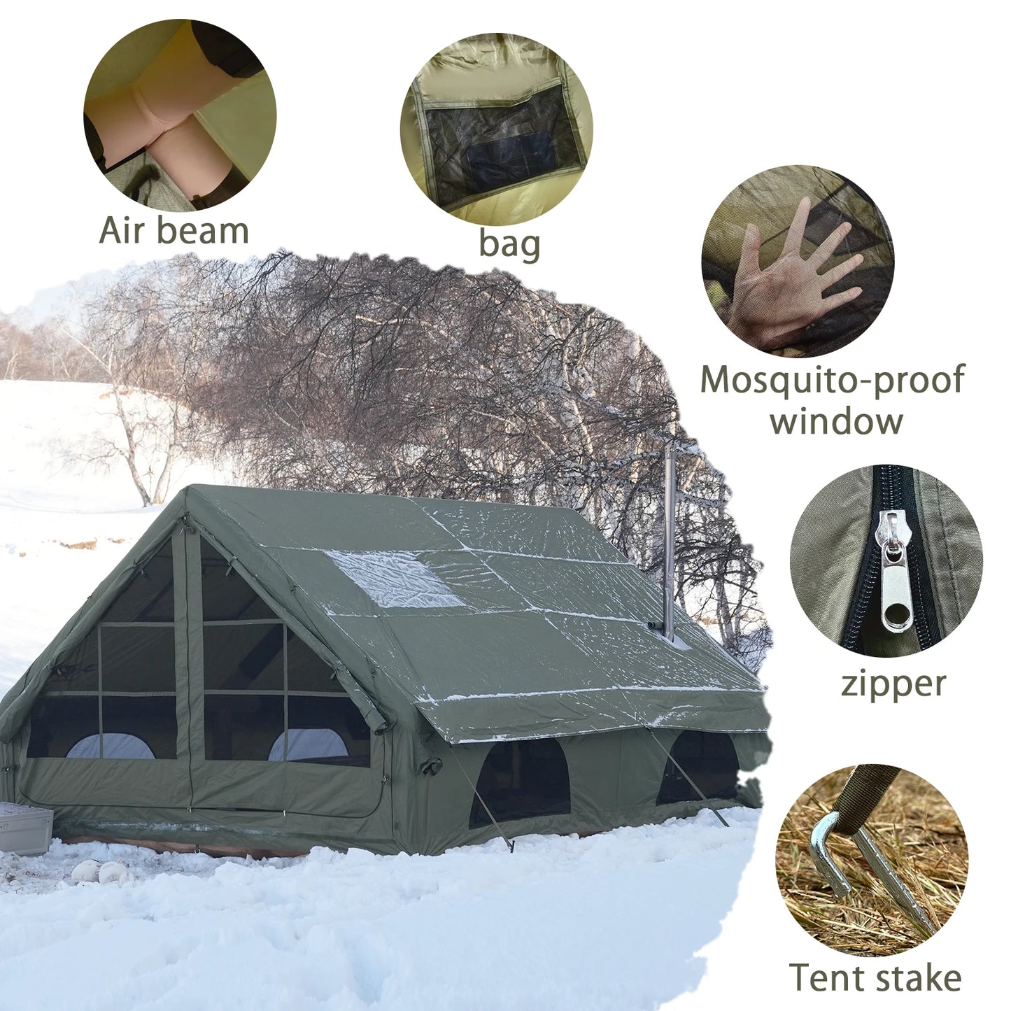 Pakicetus Inflatable Camping Tent Four To Eight Family