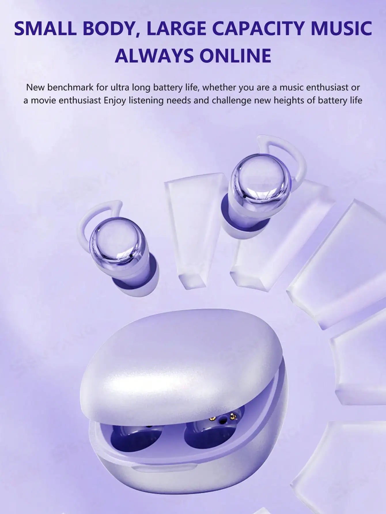 New True Wireless In-Ear Earphones, Bluetooth Sleeping Earbuds, Couples Video Earphones, Mini Earphones, Comfortable TWS HIFI Dolby Bass Stereo HD Calling Earphones Suitable For Android Phones, Music Earphones, Smart Earphone
