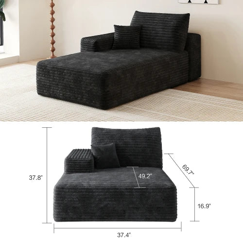 Cloud-style sectional sofa, with corduroy cover, fluffy memory foam cushions, easily assembled, modular recliner, large sofa set