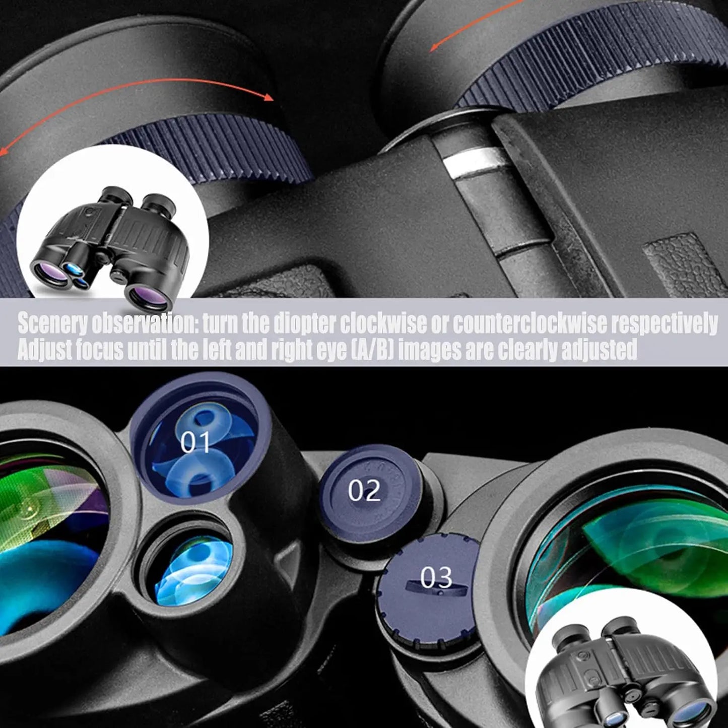 GOYOJO Marine Binoculars With Rangefinder And Compass