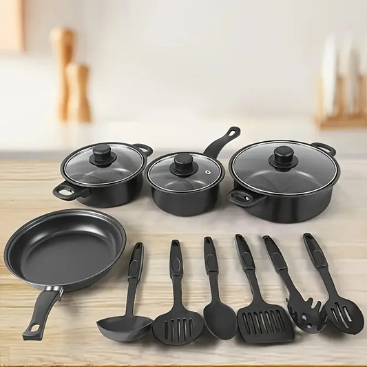 Aehome 13-Piece Nonstick Cookware Set for Kitchen Camping