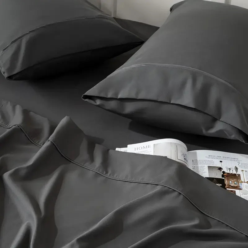 4pcs/6pcs Bamboo Cooling Queen Size Sheet Set - Children Bedding, Breathable And Comfortable - Fit for Hot Sleepers