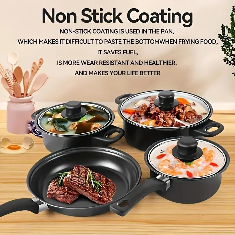 Aehome 13-Piece Nonstick Cookware Set for Kitchen Camping