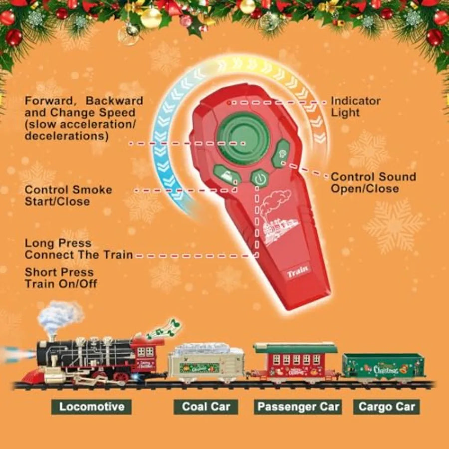 OLOEY Remote Control Train Set With Lights And Sounds
