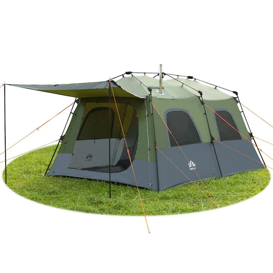 Night Cat 8 Persons Camping Tent: Large Waterproof Instant Cabin Hot Tent with Canopy and Stove Jack for Family Glamping Camping Hiking Picnic