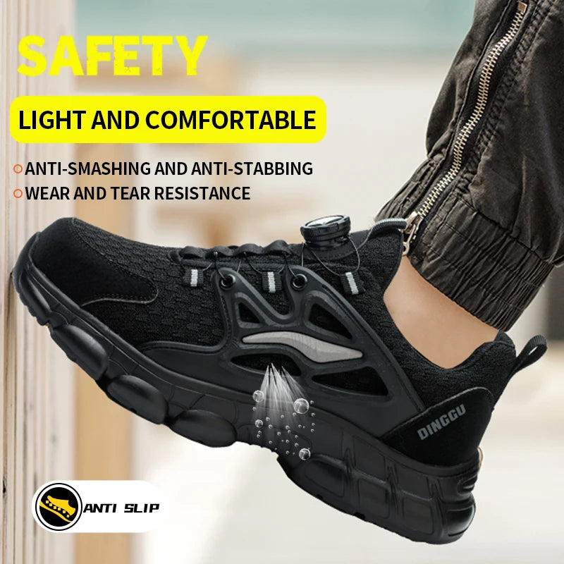 Men Steel Toe Safety Shoes Anti Puncture Anti Slip