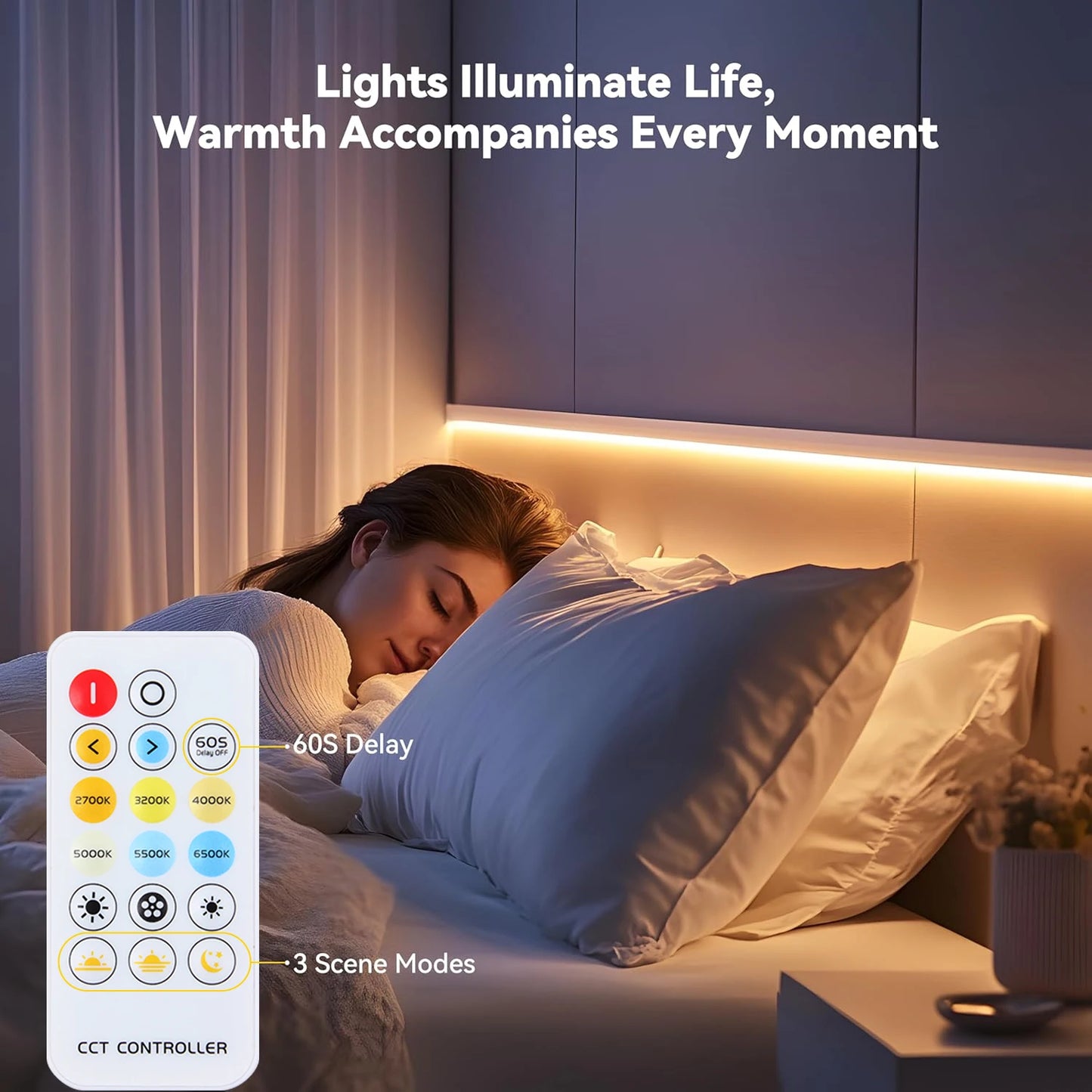 A-Convey 24V COB LED Strip Light Dimmable With Remote