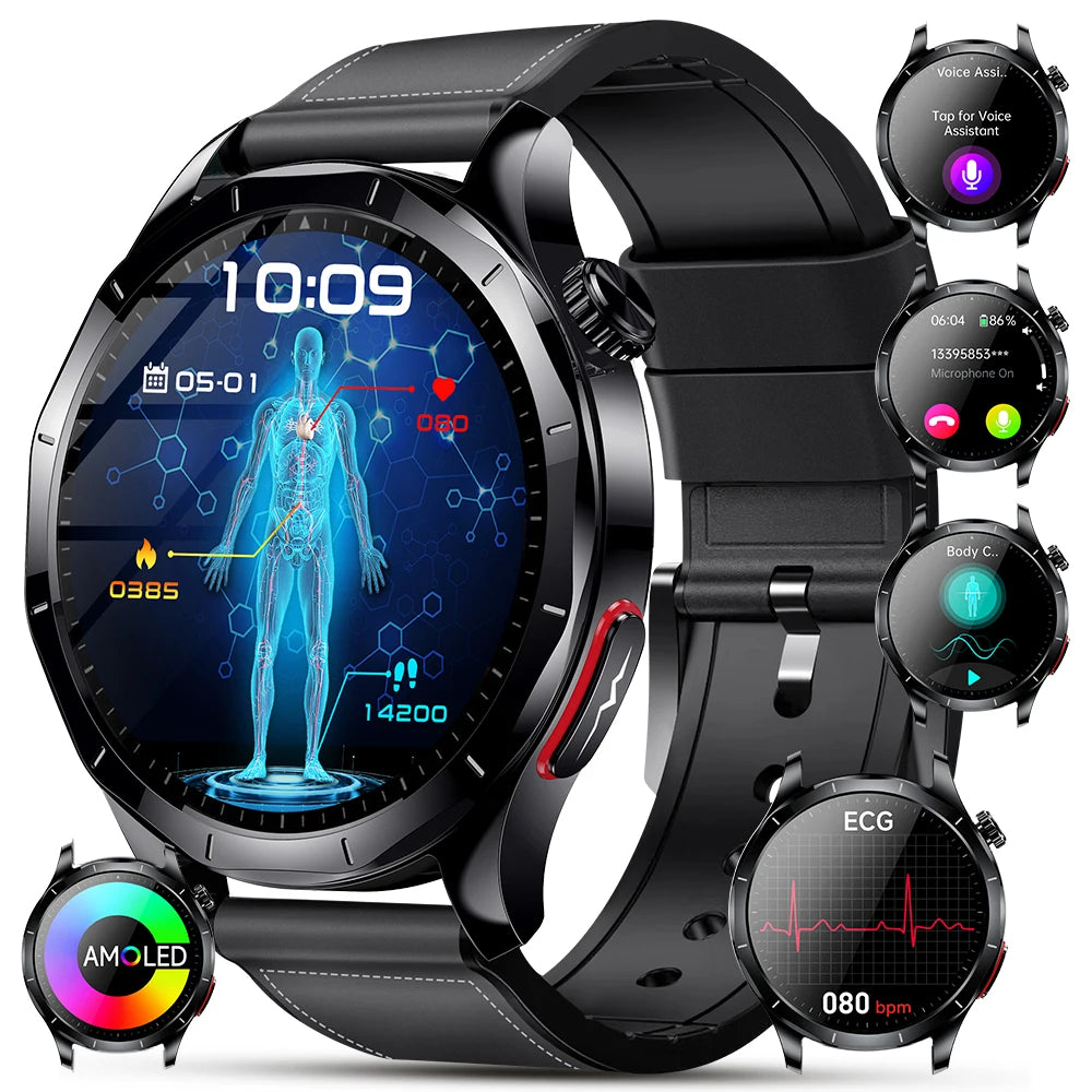 Marsyu AI-GPT Health Smart Watch ECG PPG Body Fat BP