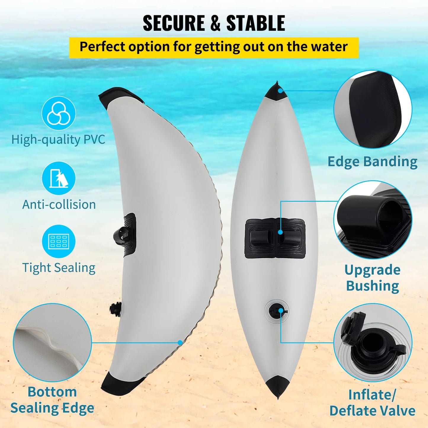 SucceBuy Inflatable Kayak Outrigger Stabilizer Kit 2 Pack
