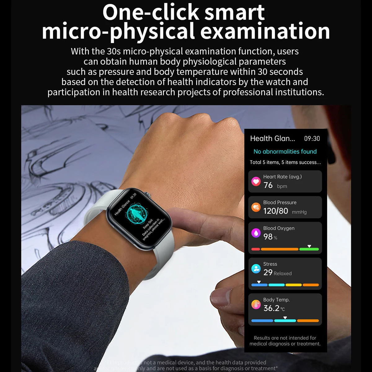 AI Health Diagnosing ECG PPG Smartwatch For Women