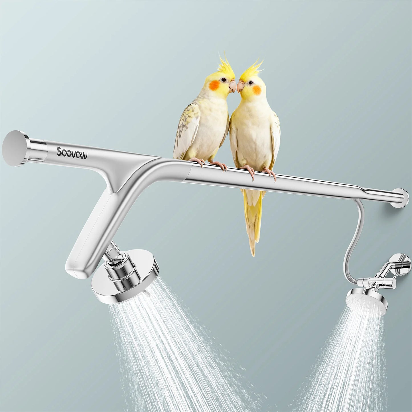 Tandem Shower Head For Couples, Dual Shower Head System - Double Shower Heads for Two People Rod - 2 Person Showerhead