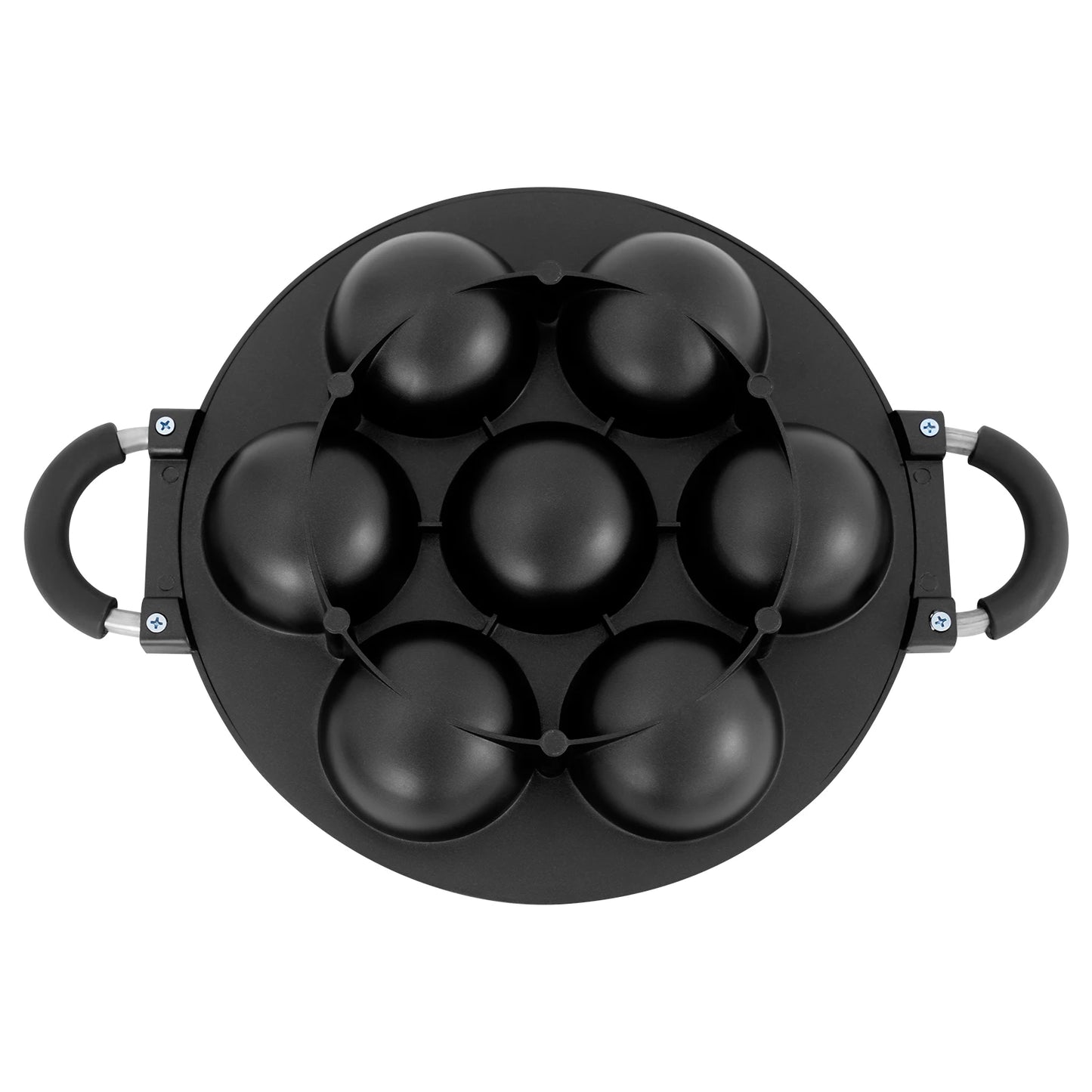 7-Hole Cake Mold Baking Pan with Handle Cake Cooking Pan Takoyaki Maker Non-stick Omelette Pan Kitchenware for Home Bakery Café