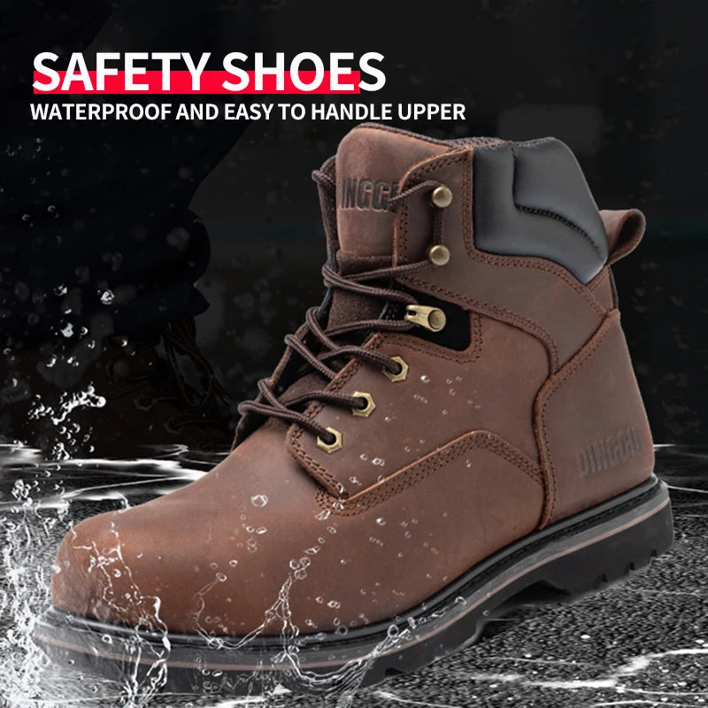 Men High Top Steel Toe Safety Work Boots